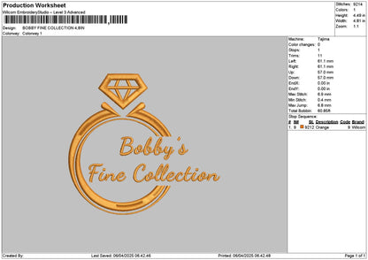 Bobbytext Embroidery File 6 sizes