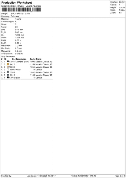 Basket 1706 Embroidery File 6 sizes