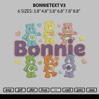 Bonnietext V3 Embroidery File 6 sizes