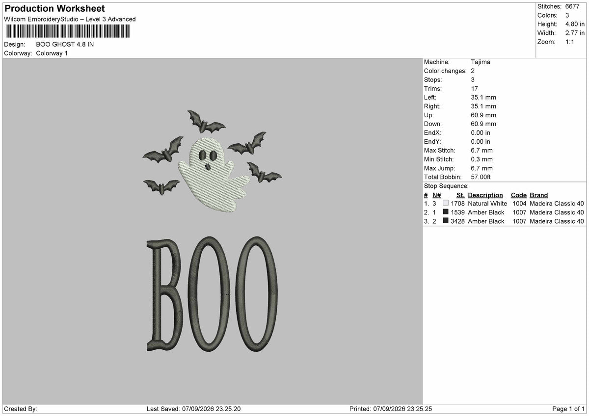 Boo Text 0709 Embroidery Machine Design File 6 sizes