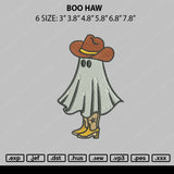 Boo Haw Embroidery File 6 sizes