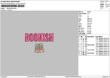 Bookishtext Embroidery File 6 sizes