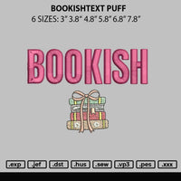 Bookishtext Embroidery File 6 sizes