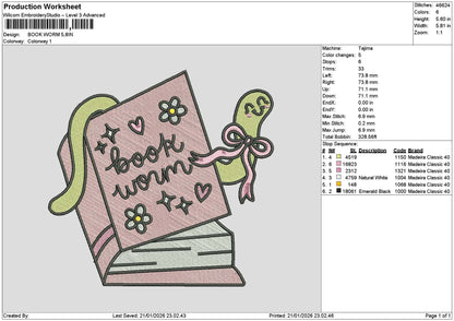 Booktext 2101 Embroidery File 6 sizes