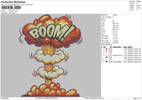 Boom Embroidery File 5 sizes