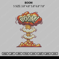 Boom Embroidery File 5 sizes