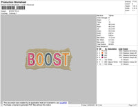 Boost Text Embroidery File 4 size