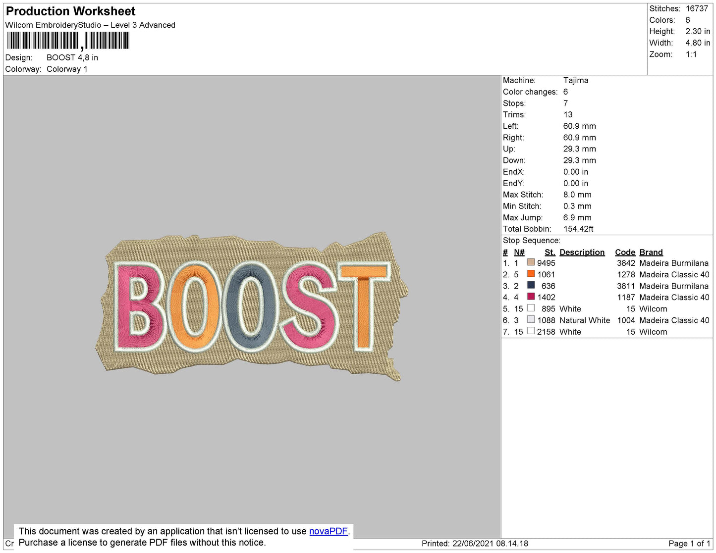 Boost Text Embroidery File 4 size
