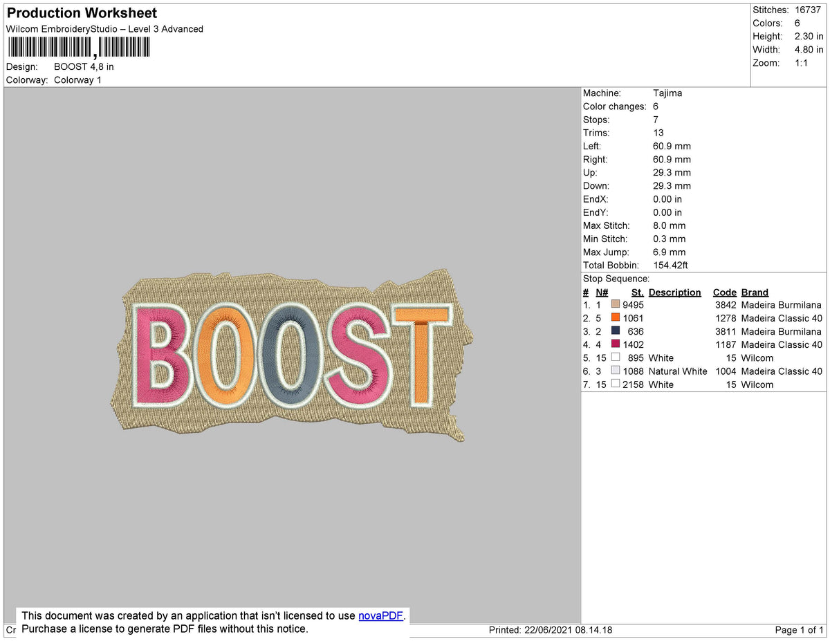 Boost Text Embroidery File 4 size – Master Digitizer
