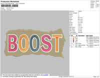 Boost Text Embroidery File 4 size