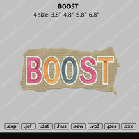 Boost Text Embroidery File 4 size