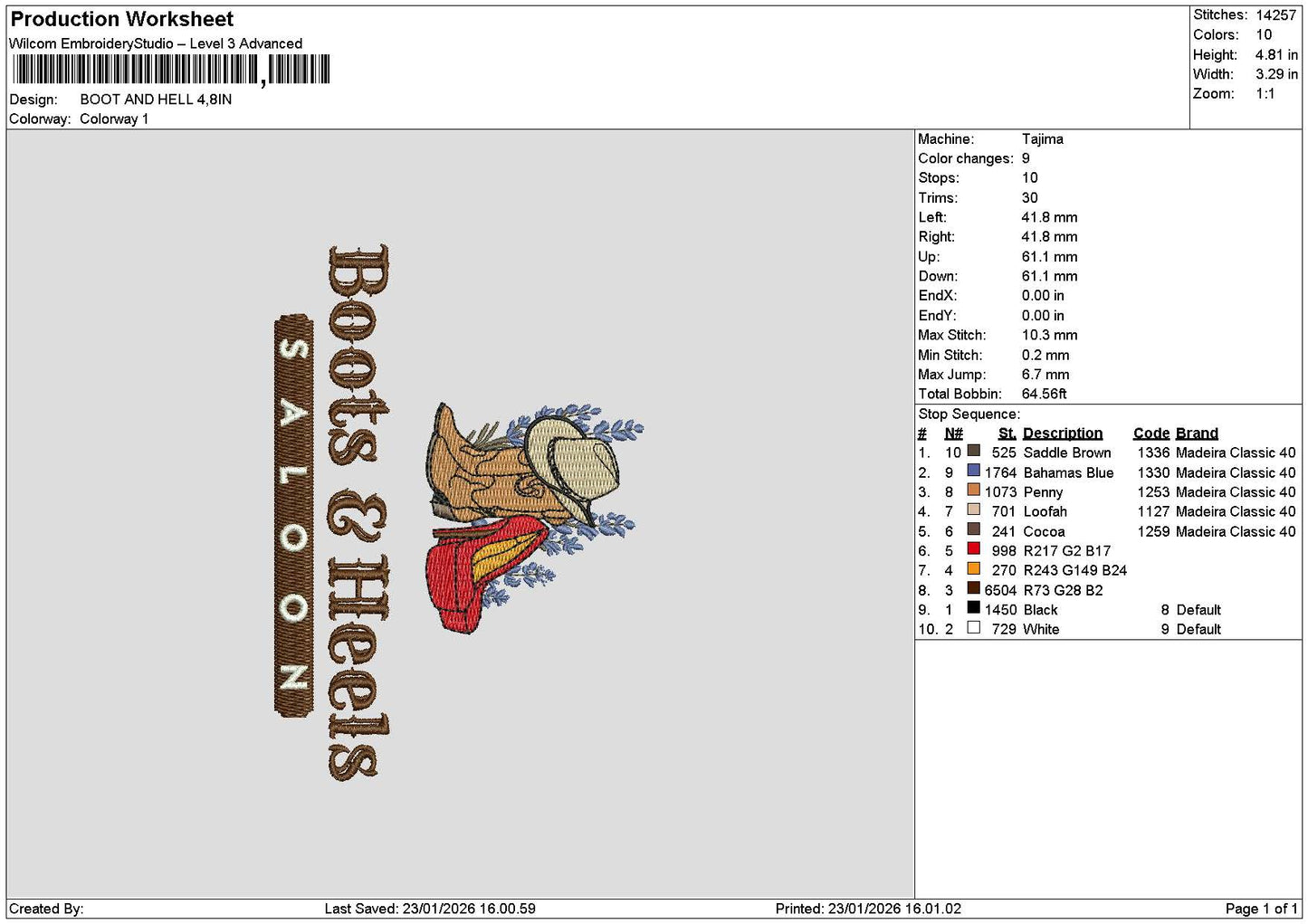 Boots1901 Embroidery File 6 sizes