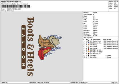 Boots1901 Embroidery File 6 sizes