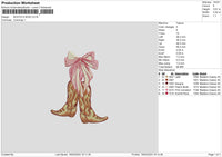 Bootsbow Embroidery File 6 sizes