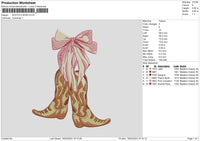 Bootsbow Embroidery File 6 sizes