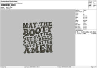 Bootytext Embroidery File 6 sizes