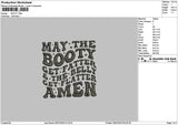 Bootytext Embroidery File 6 sizes