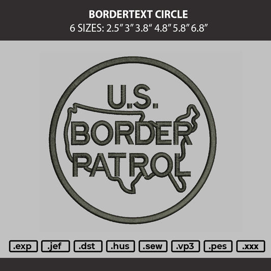 Bordertext Circle Embroidery Machine Design File 6 sizes