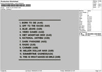 Borntext List Embroidery File 6 sizes