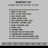 Borntext List Embroidery File 6 sizes