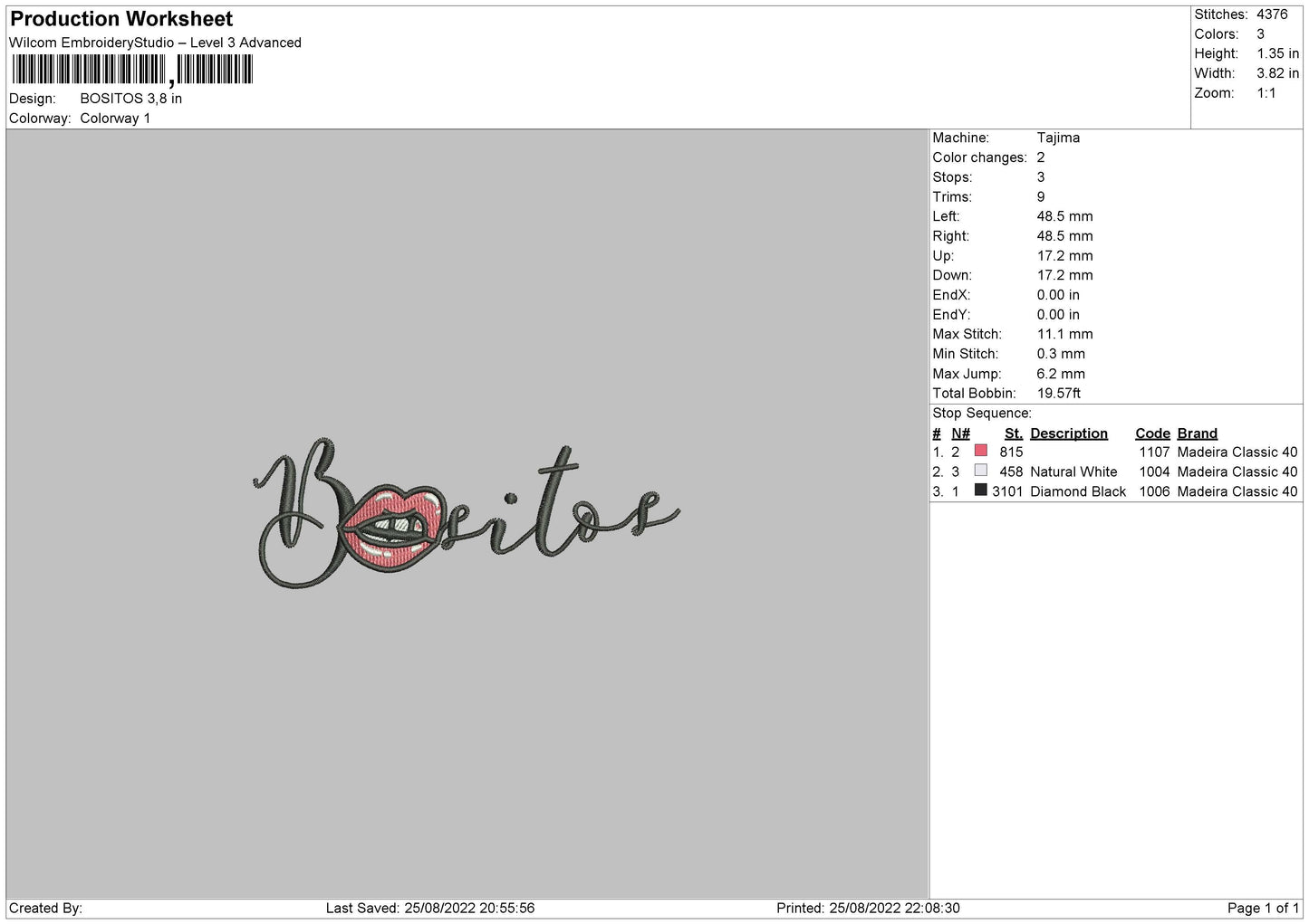Bositos Embroidery File 5 sizes