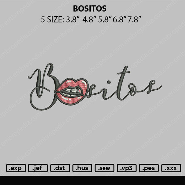 Bositos Embroidery File 5 sizes