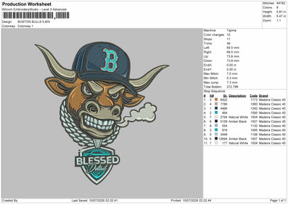Bulls Head 0907 Embroidery Machine Design File 6 sizes