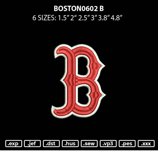 Boston0602 B Embroidery File 6 sizes