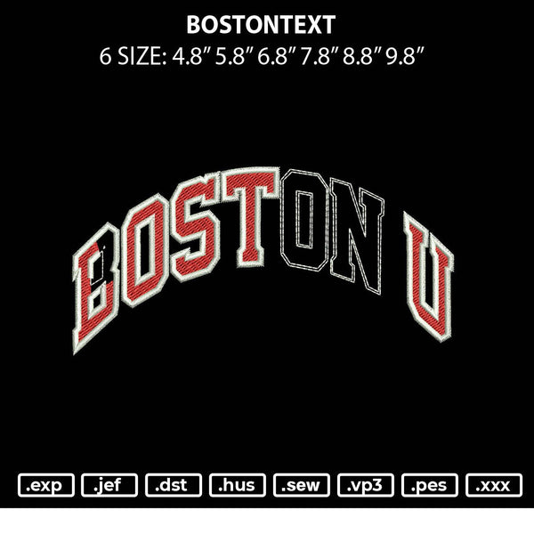 Bostontext Embroidery File 6 sizes