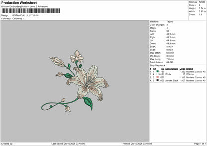 Flower 2810 Embroidery Machine Design File 6 sizes