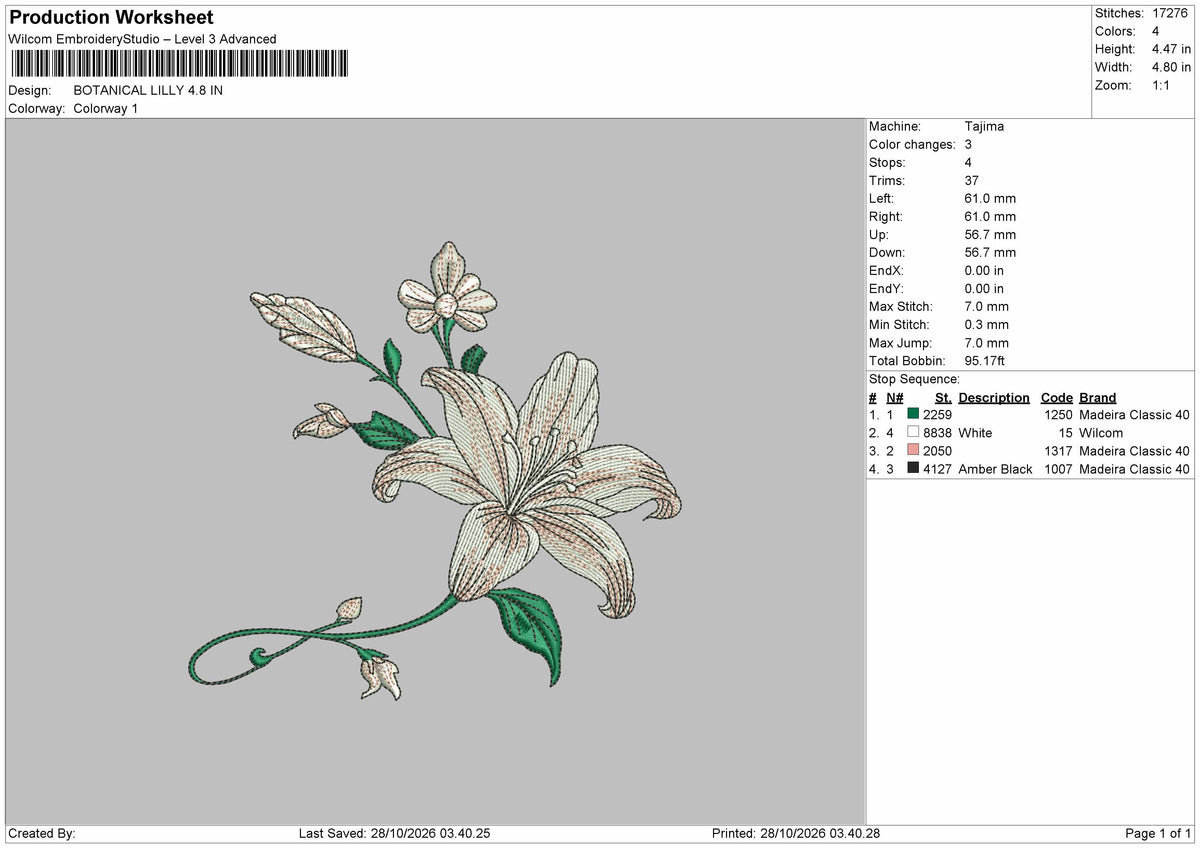 Flower 2810 Embroidery Machine Design File 6 sizes