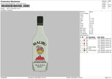 Bottle Malibu Embroidery File 5 size