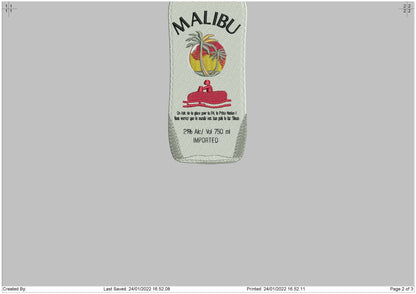 Bottle Malibu Embroidery File 5 size