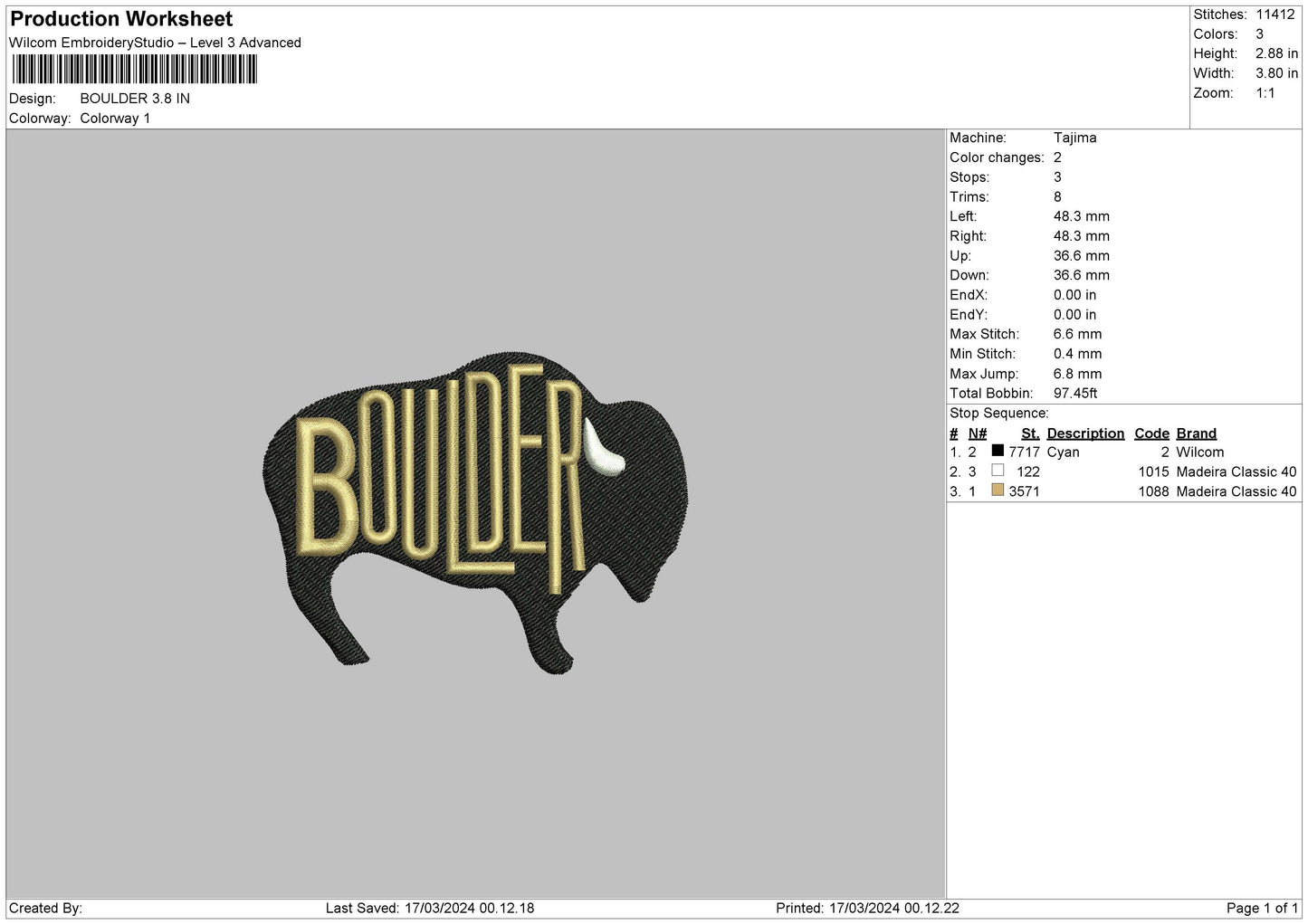 Bulltex Embroidery Machine DesignFile 6 sizes