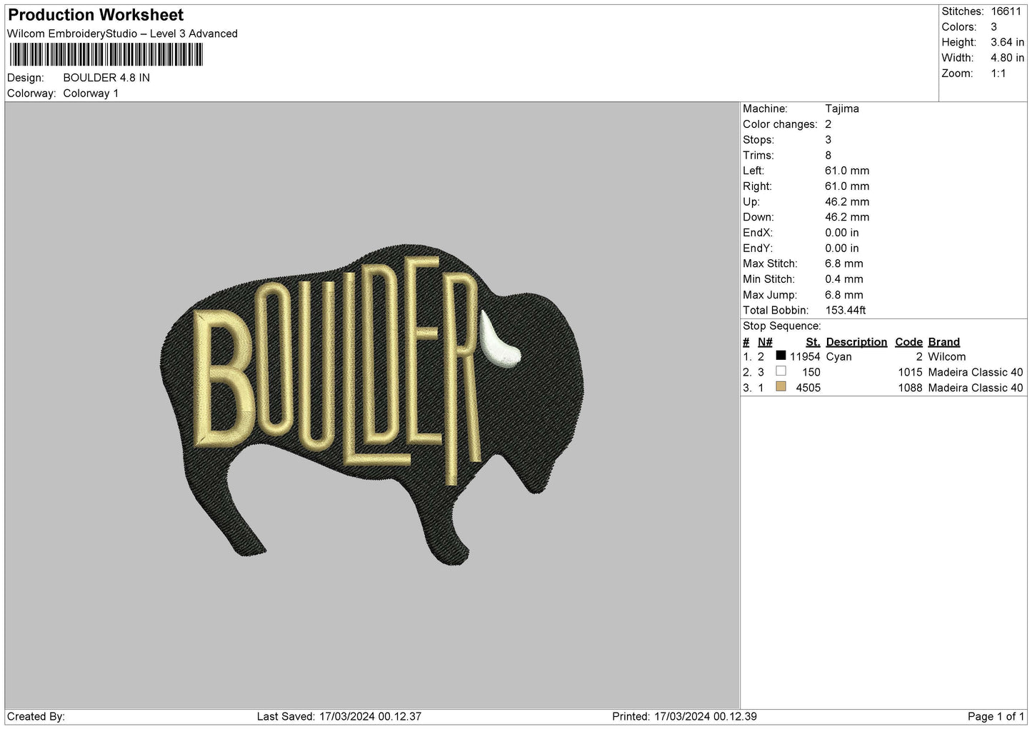 Bulltex Embroidery Machine DesignFile 6 sizes