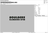 Boulders Climbing Gym Embroidery File 4 size