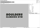 Boulders Climbing Gym Embroidery File 4 size