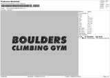 Boulders Climbing Gym Embroidery File 4 size