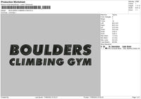 Boulders Climbing Gym Embroidery File 4 size