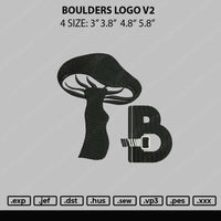 Boulders Logo V2 Embroidery File 4 size