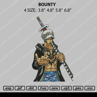 Bounty Embroidery File 4 size