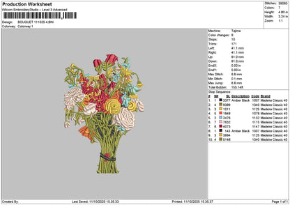 Bouquete 1110 Embroidery File 6 sizes