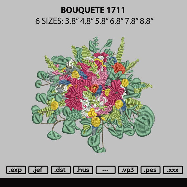Bouquete 1711 Embroidery File 6 sizes