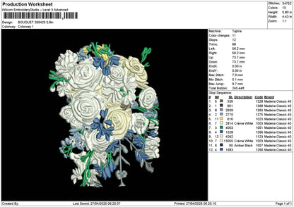 Bouquete 2604 Embroidery File 6 sizes