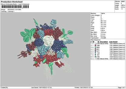 Bouquete v10 Embroidery File 6 sizes