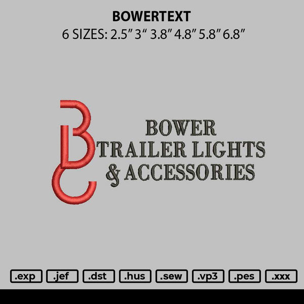 Bowertext Embroidery File 6 sizes