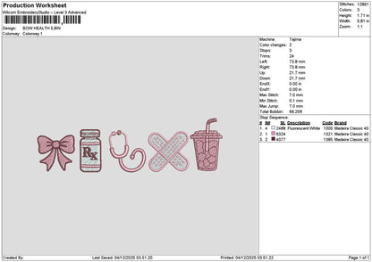 Bow Icon 0412 Embroidery File 6 sizes
