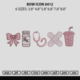 Bow Icon 0412 Embroidery File 6 sizes