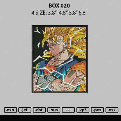 Box 020 dragon Ball Embroidery File 4 size