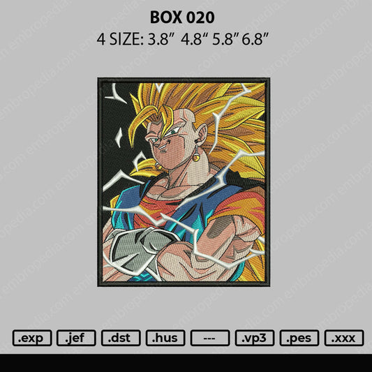 Box 020 dragon Ball Embroidery File 4 size